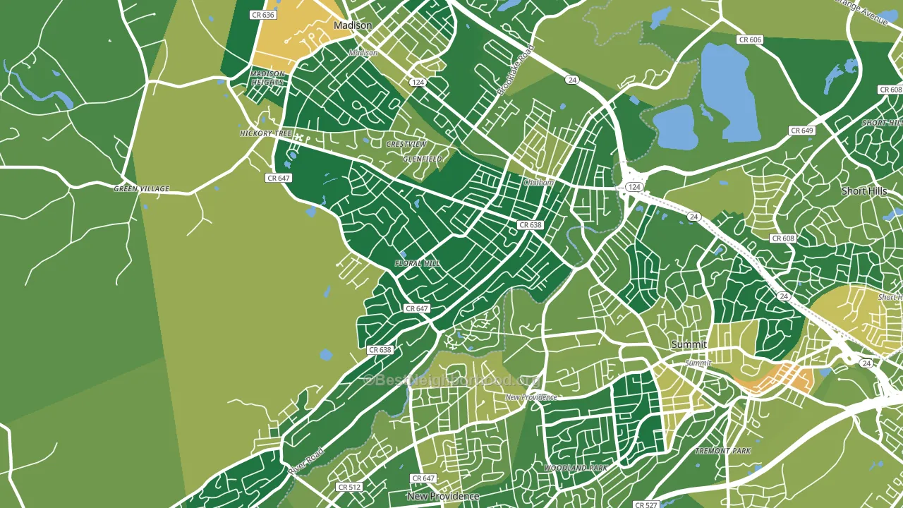 Chatham, NJ block-group voter-turnout map