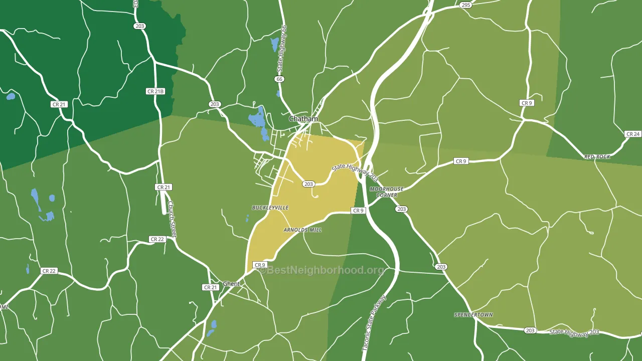 Chatham, NY block-group voter-turnout map