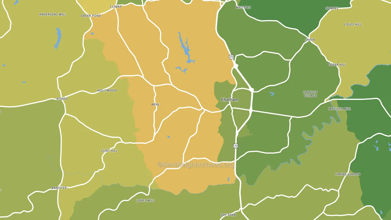 Chatham, VA block-group voter-turnout map
