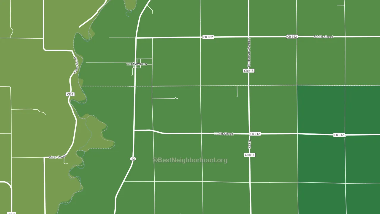 Chatsworth, IA block-group voter-turnout map