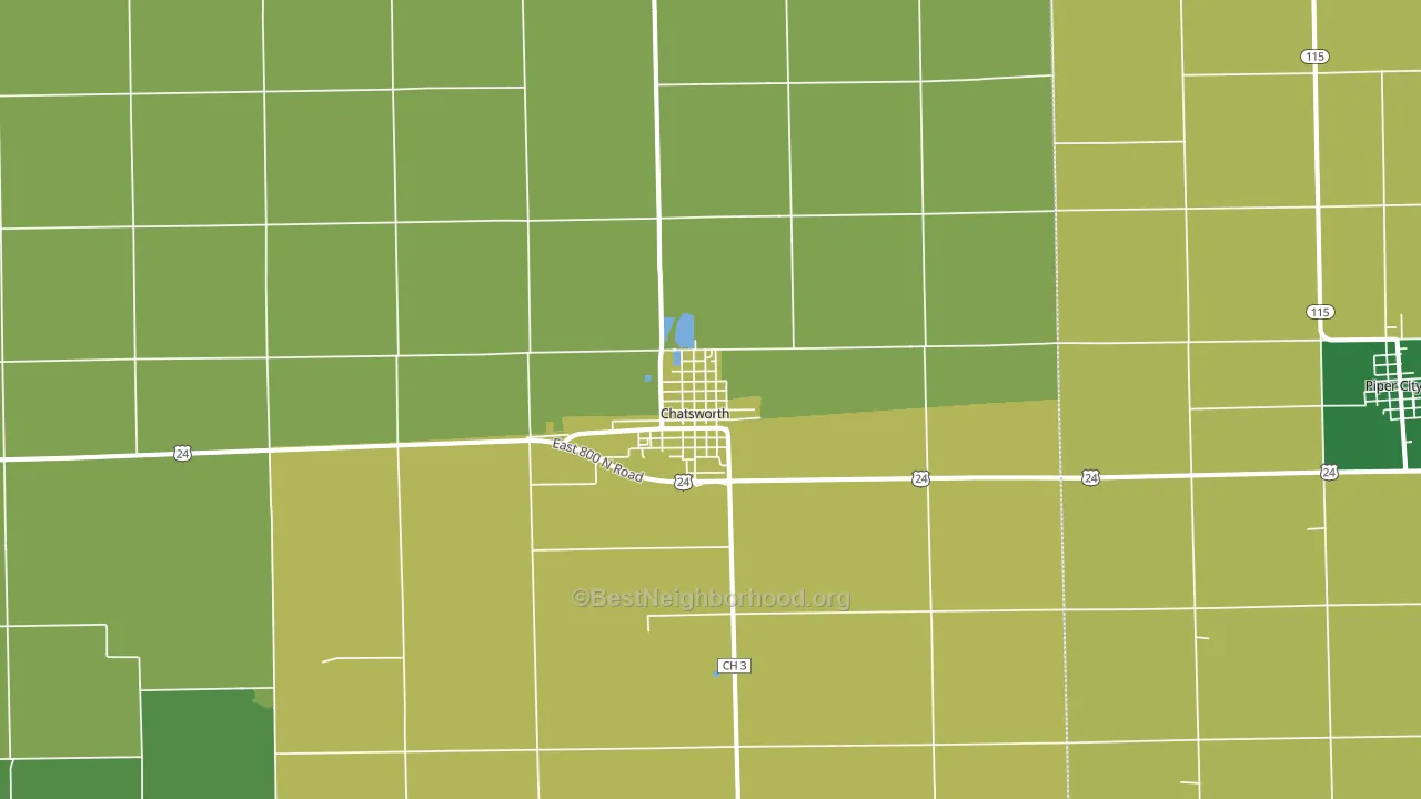 Chatsworth, IL block-group voter-turnout map