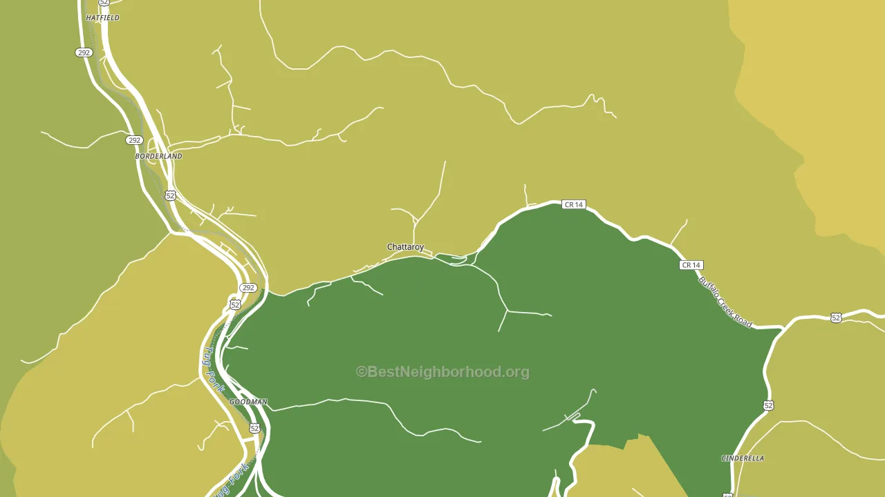 Chattaroy, WV block-group voter-turnout map