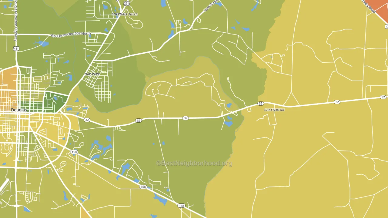 Chatterton, GA block-group voter-turnout map