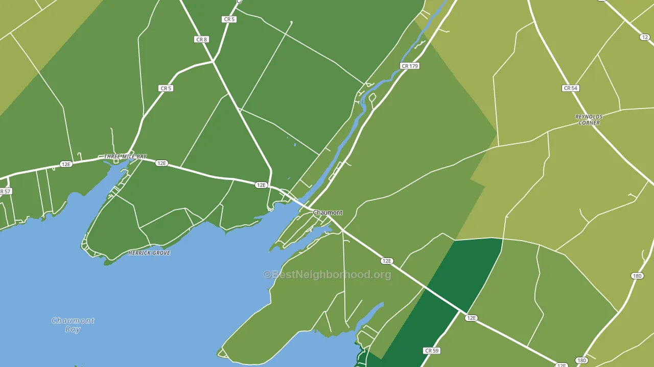 Chaumont, NY block-group voter-turnout map