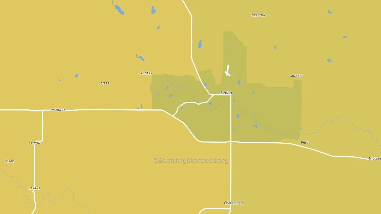 Chautauqua County, KS block-group voter-turnout map