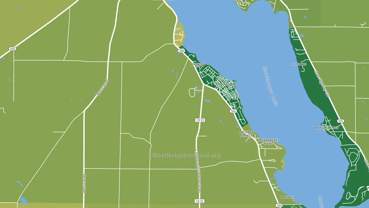 Chautauqua, NY block-group voter-turnout map