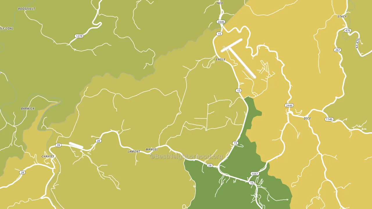 Chavies, KY block-group voter-turnout map