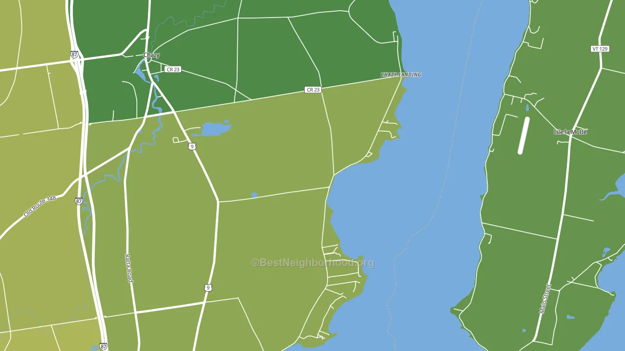 Chazy Landing, NY block-group voter-turnout map