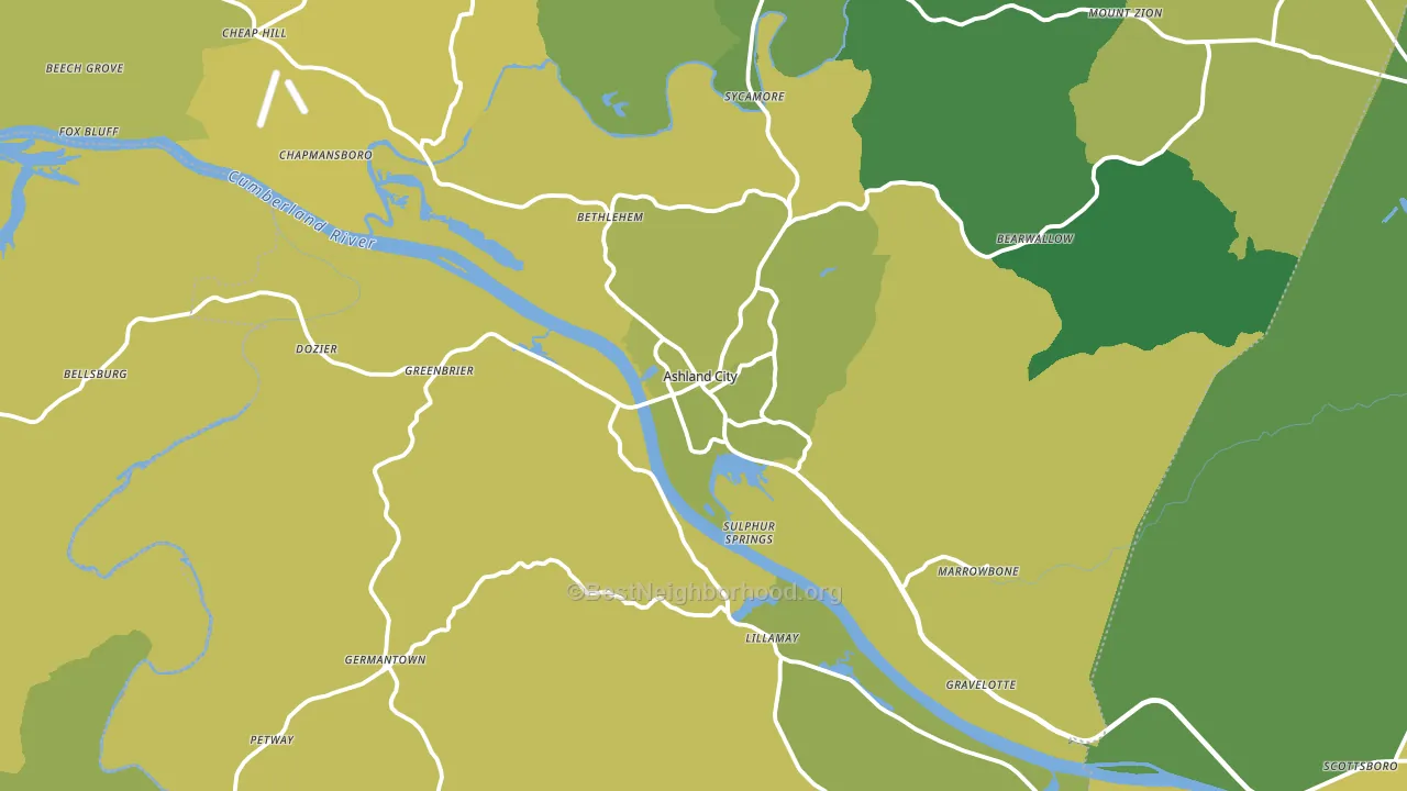 Cheatham County, TN block-group voter-turnout map