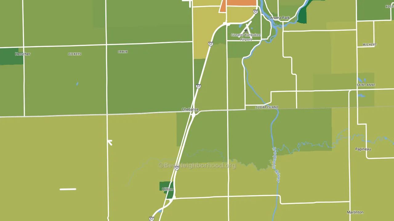 Chebanse, IL block-group voter-turnout map