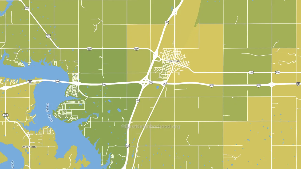 Checotah, OK block-group voter-turnout map