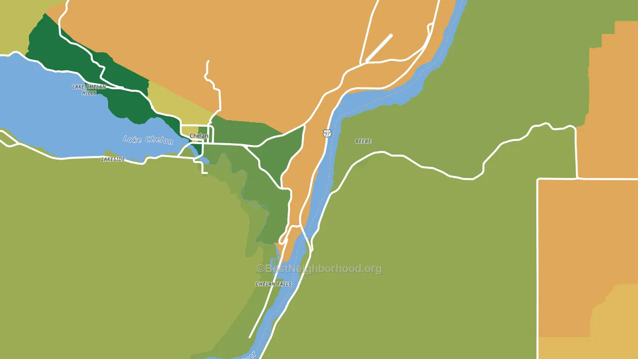 Chelan Falls, WA block-group voter-turnout map