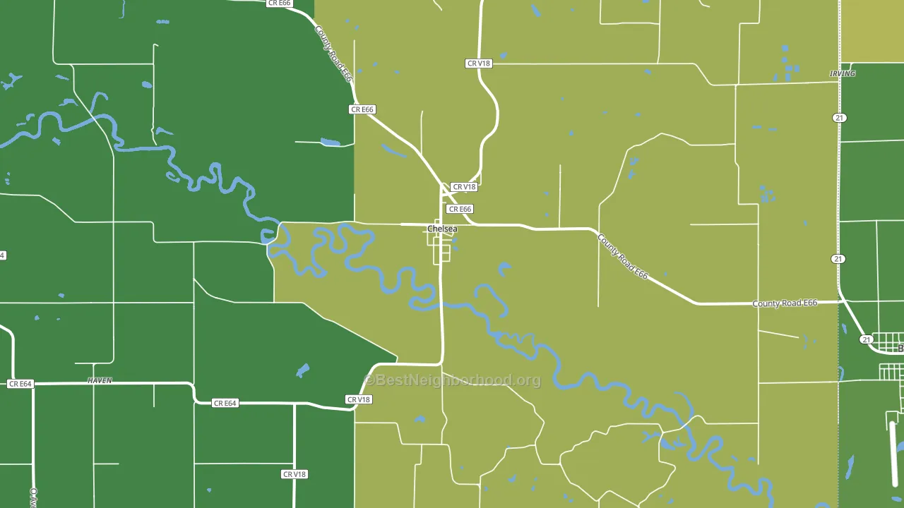 Chelsea, IA block-group voter-turnout map