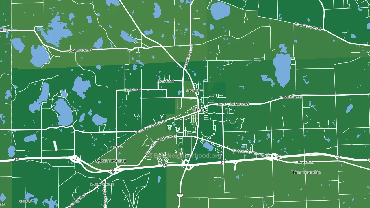 Chelsea, MI block-group voter-turnout map