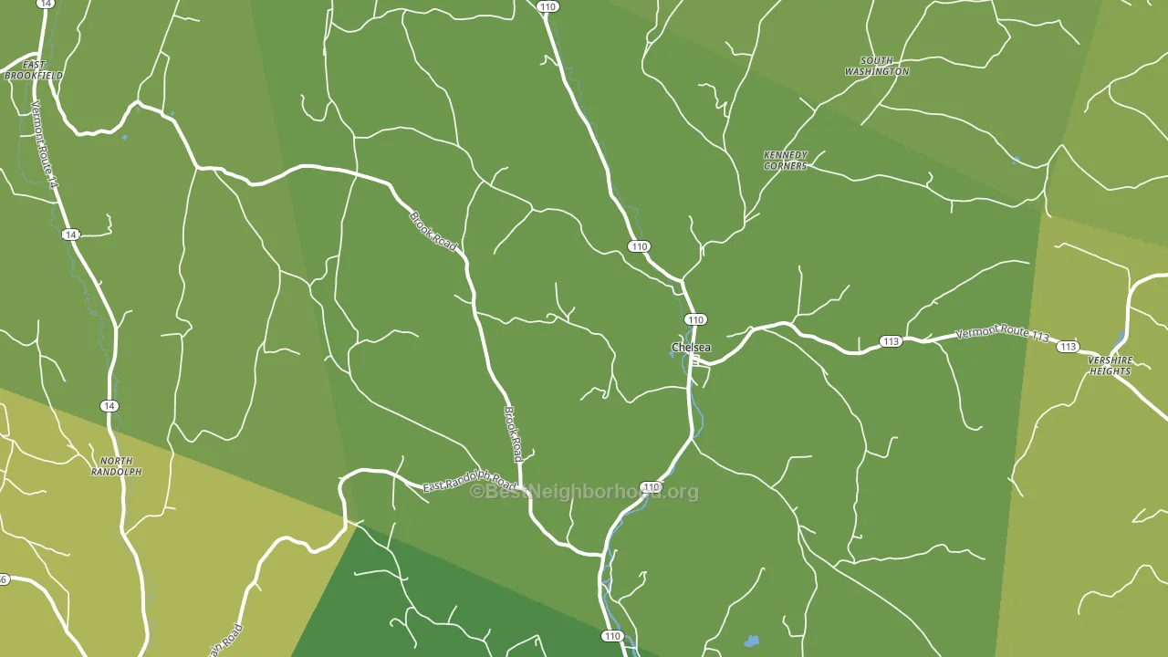Chelsea, VT block-group voter-turnout map