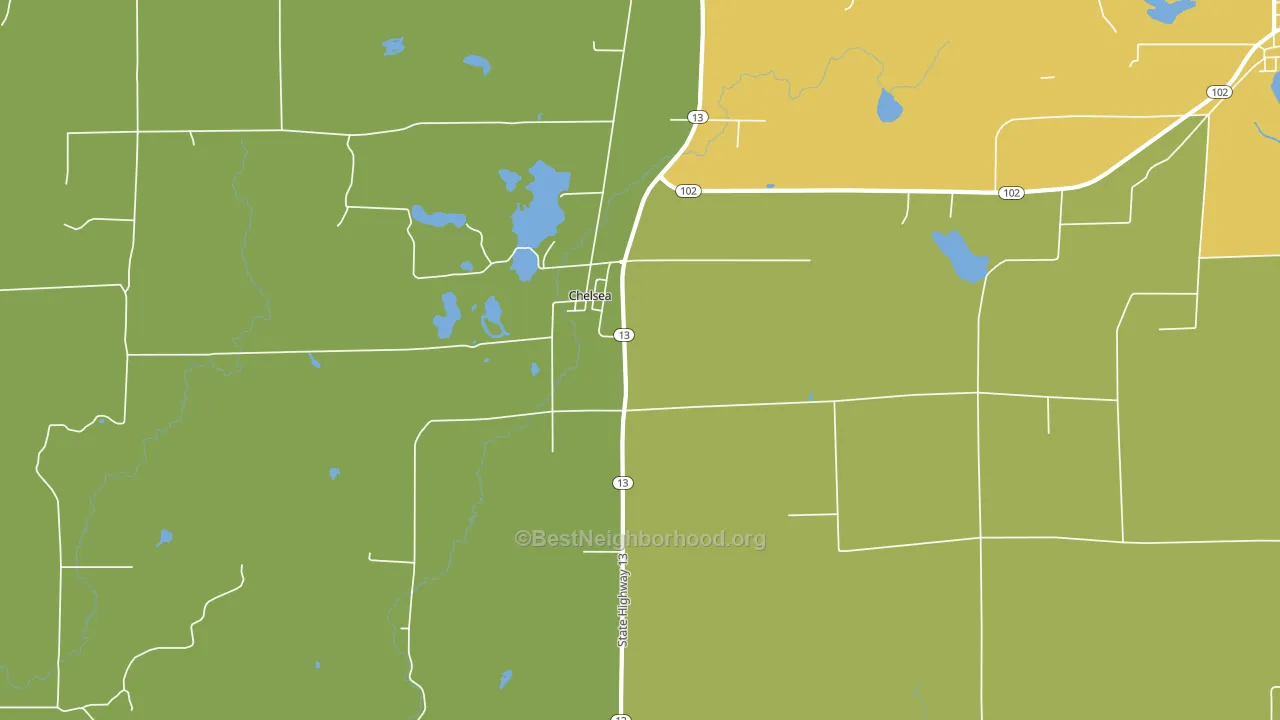 Chelsea, WI block-group voter-turnout map