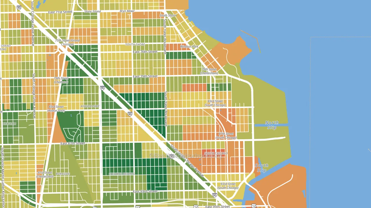 Cheltenham, Chicago, IL block-group voter-turnout map