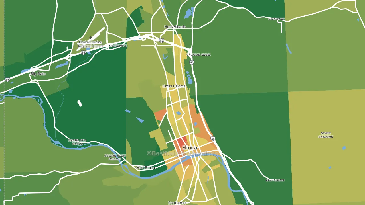 Chemung County, NY block-group voter-turnout map