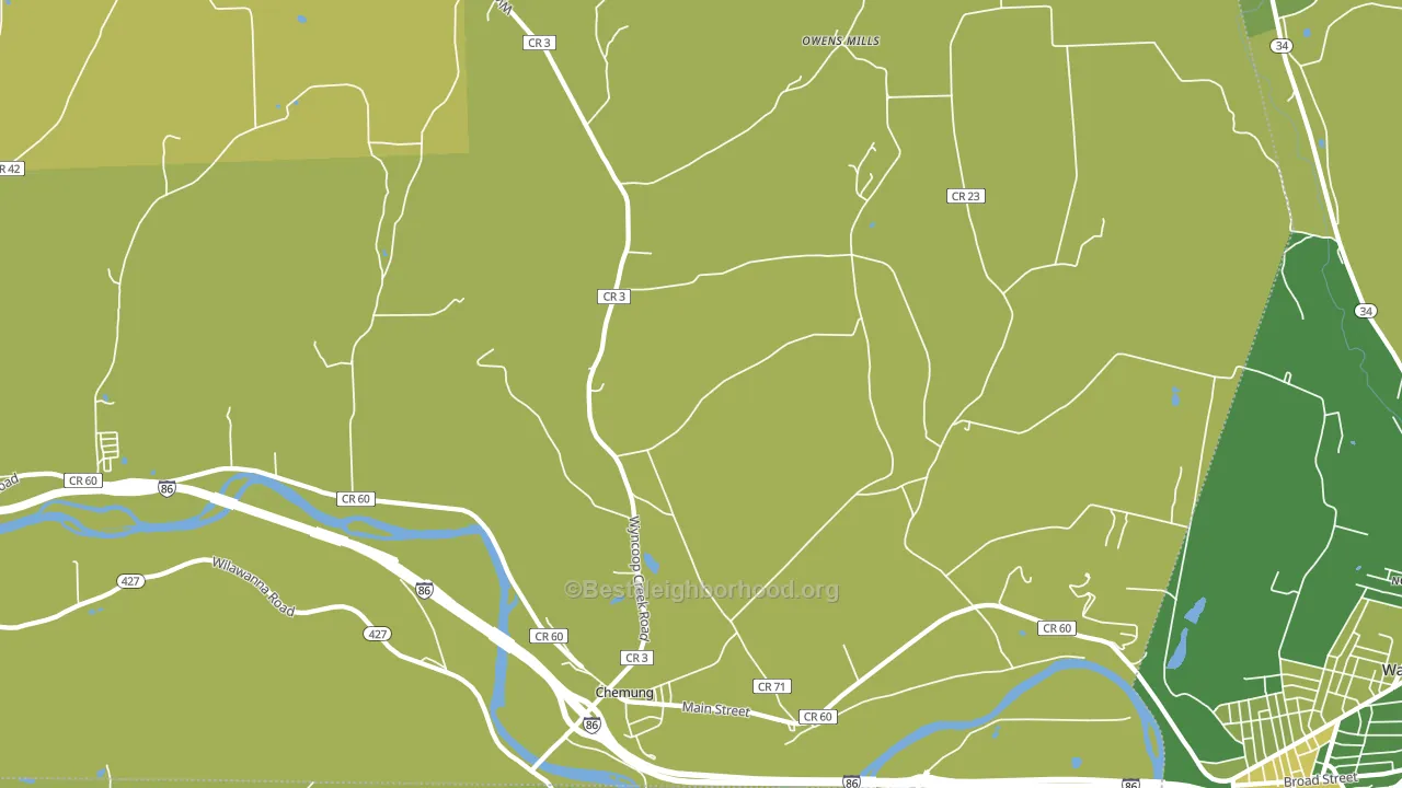 Chemung, NY block-group voter-turnout map