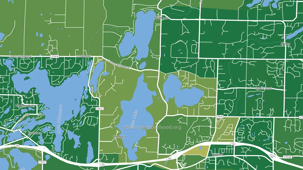 Chenequa, WI block-group voter-turnout map