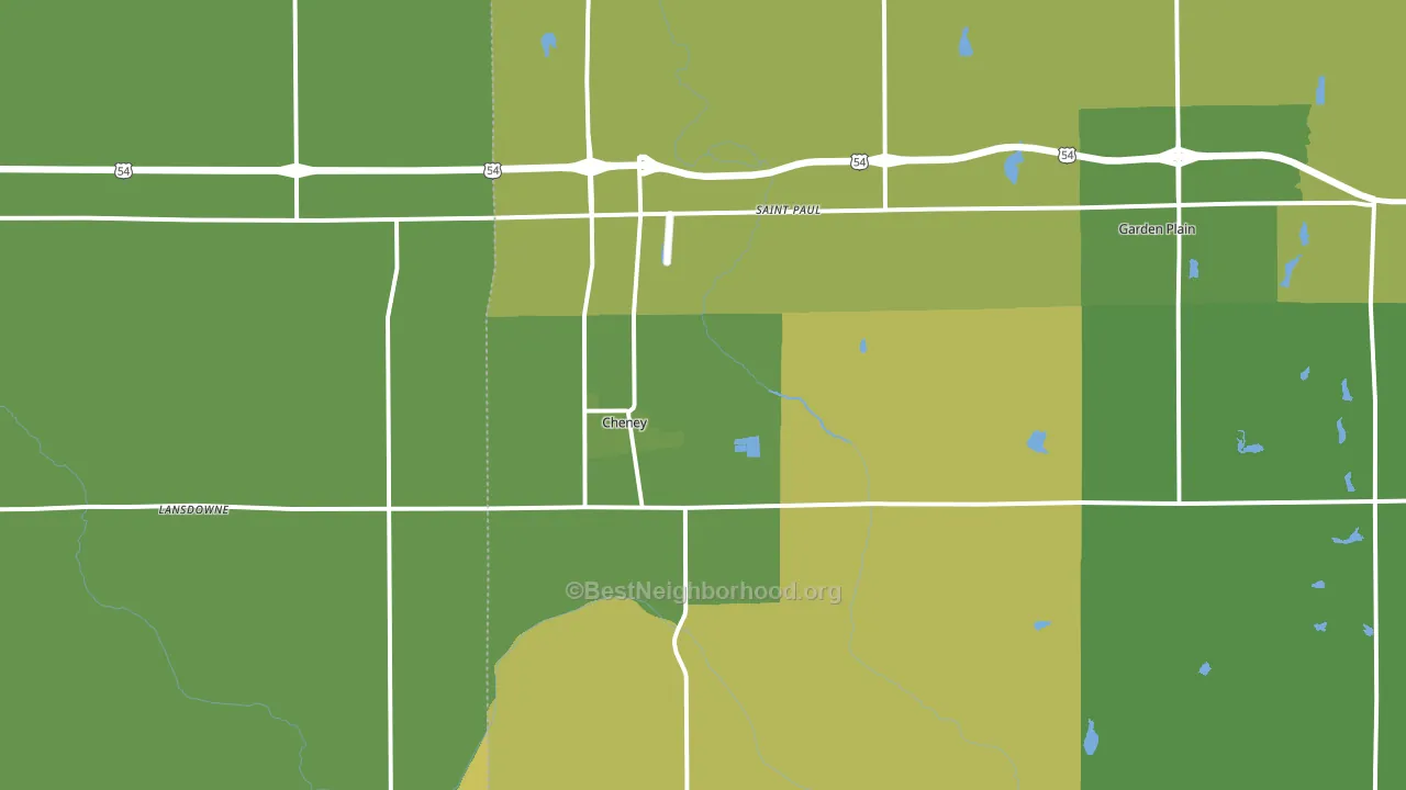 Cheney, KS block-group voter-turnout map