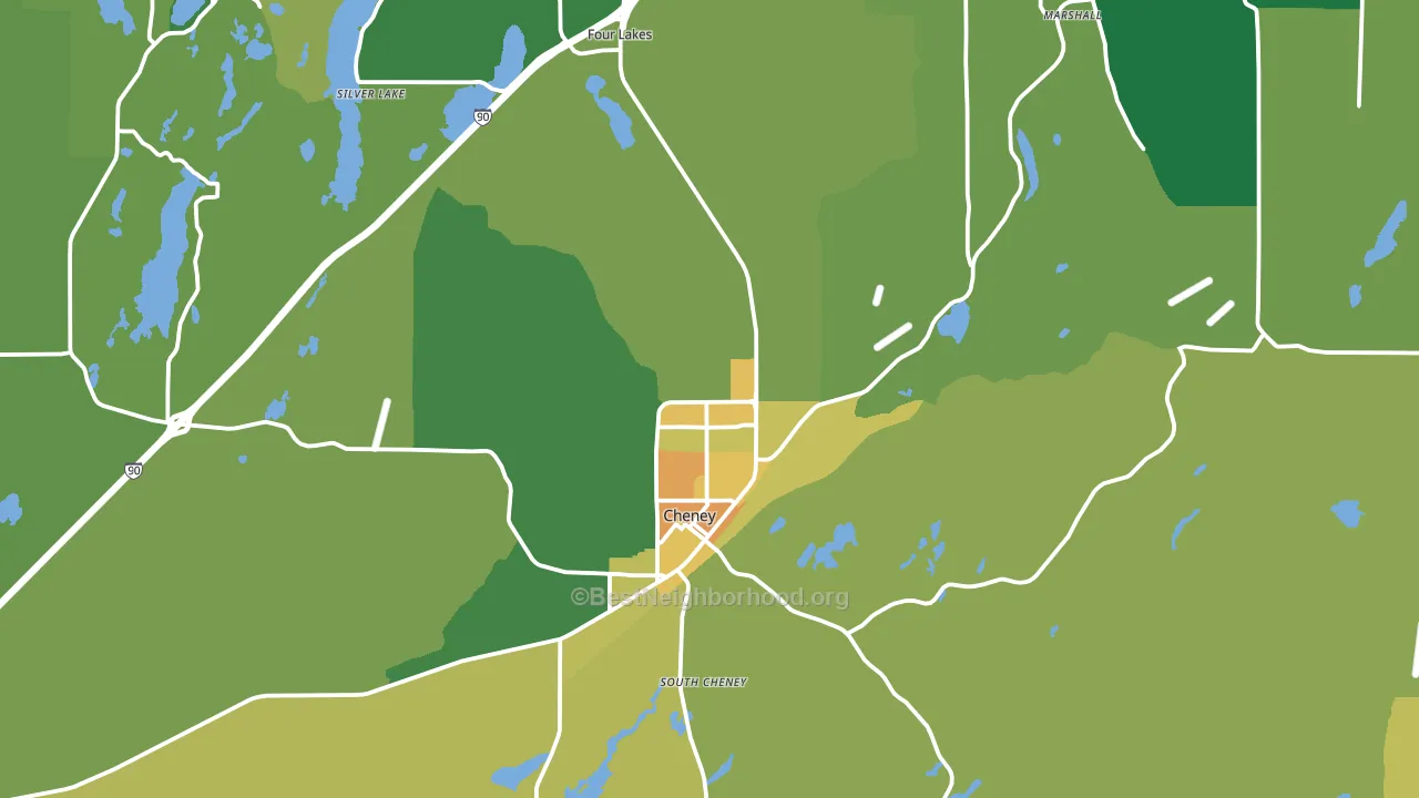 Cheney, WA block-group voter-turnout map