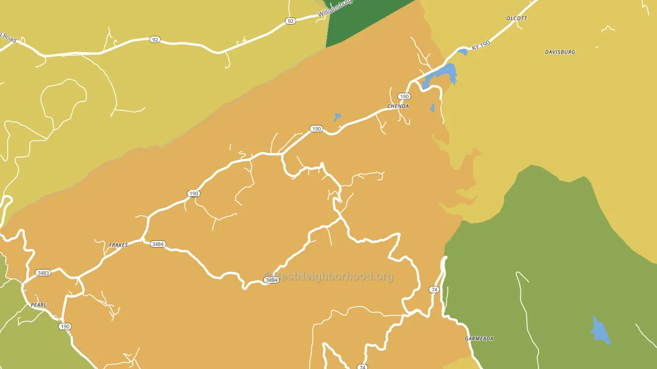 Chenoa, KY block-group voter-turnout map
