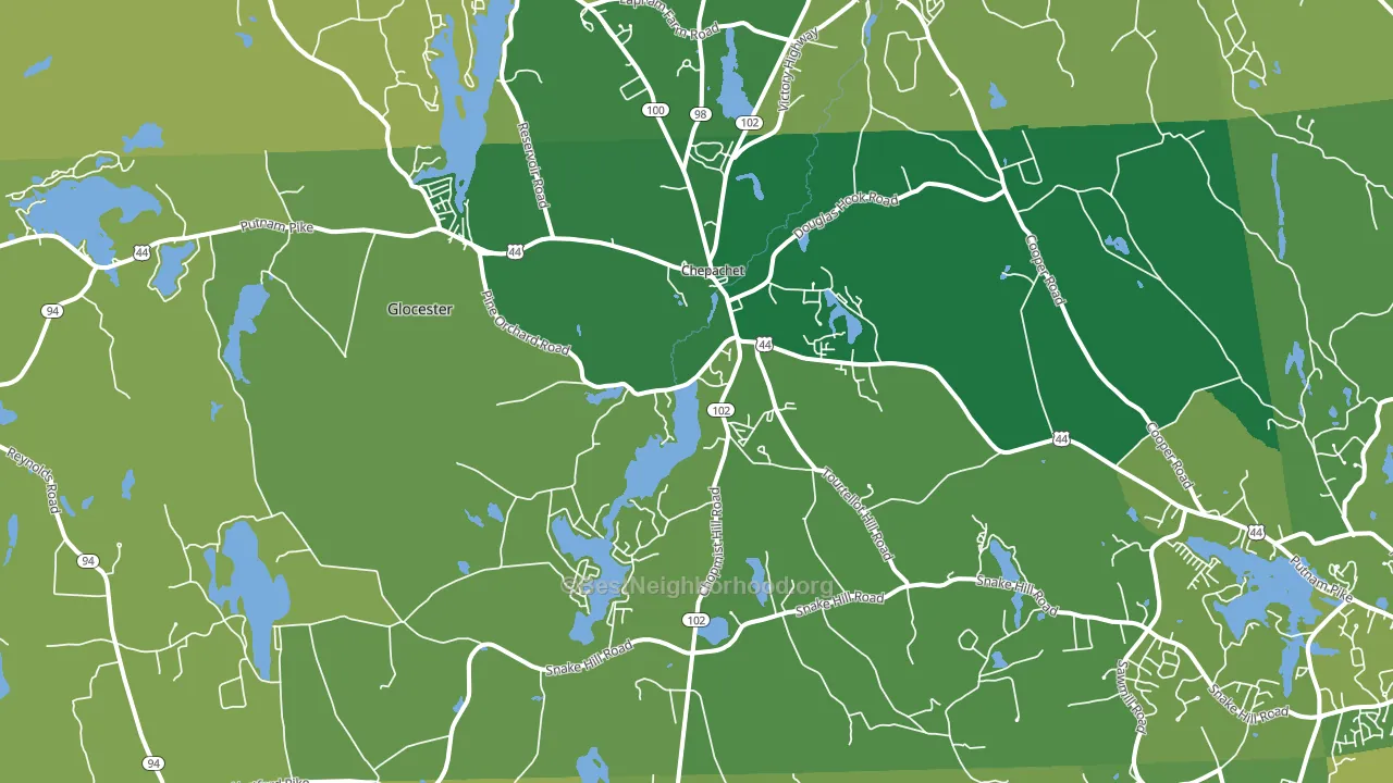 Chepachet, RI block-group voter-turnout map