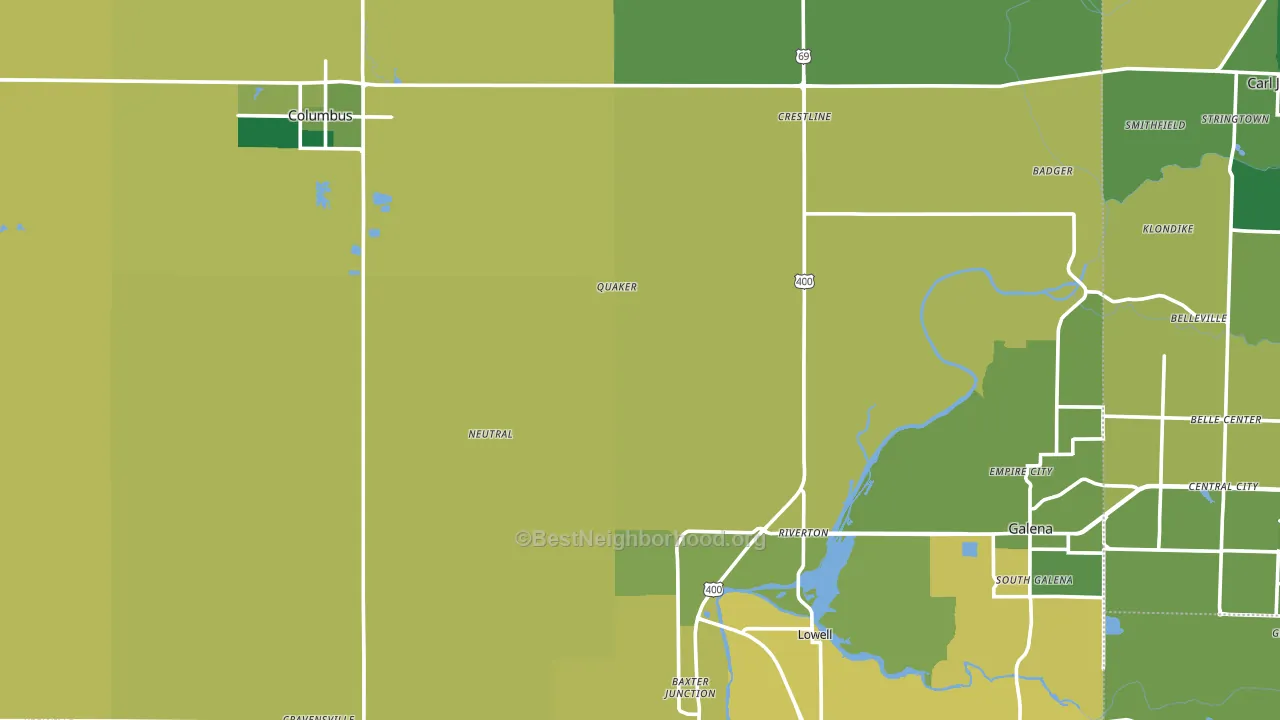 Cherokee County, KS block-group voter-turnout map