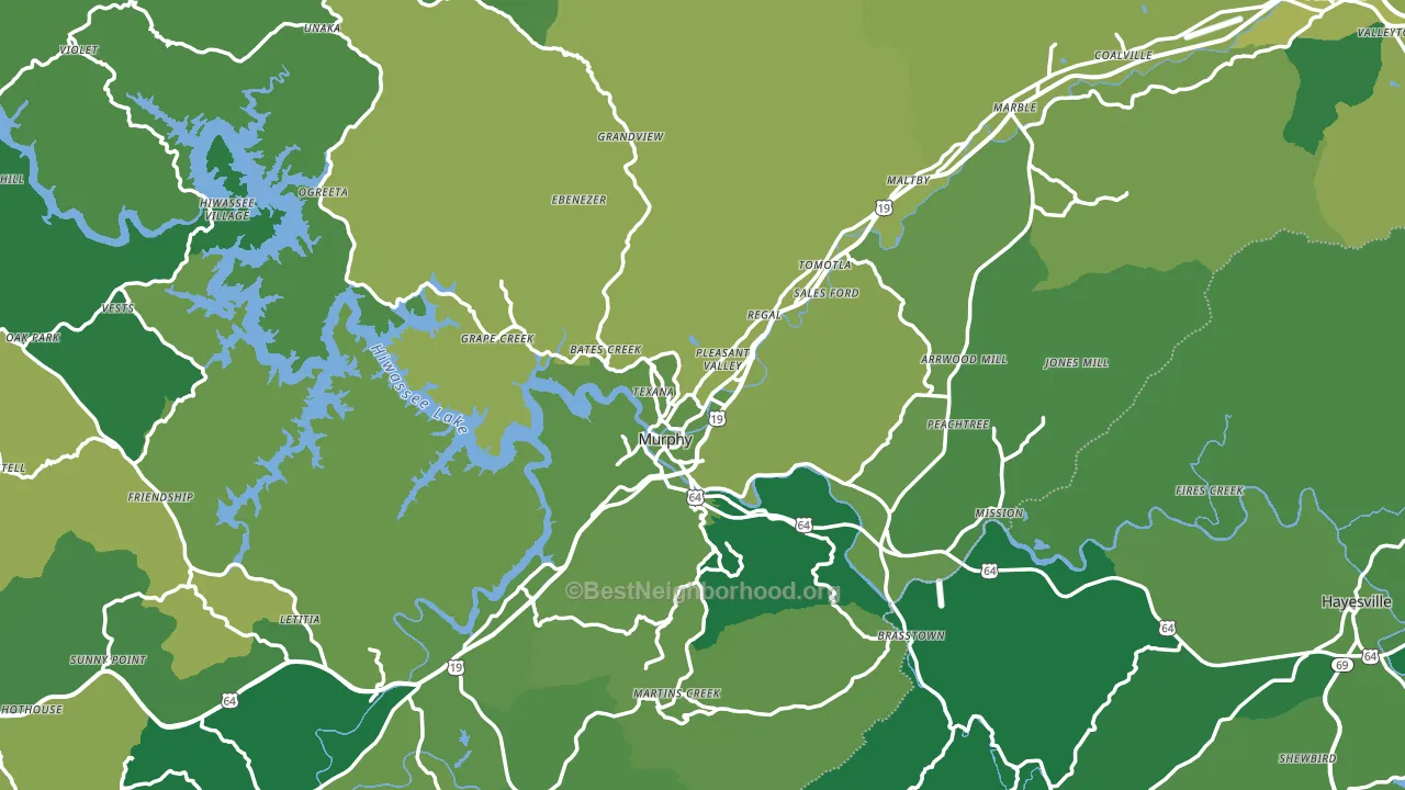 Cherokee County, NC block-group voter-turnout map