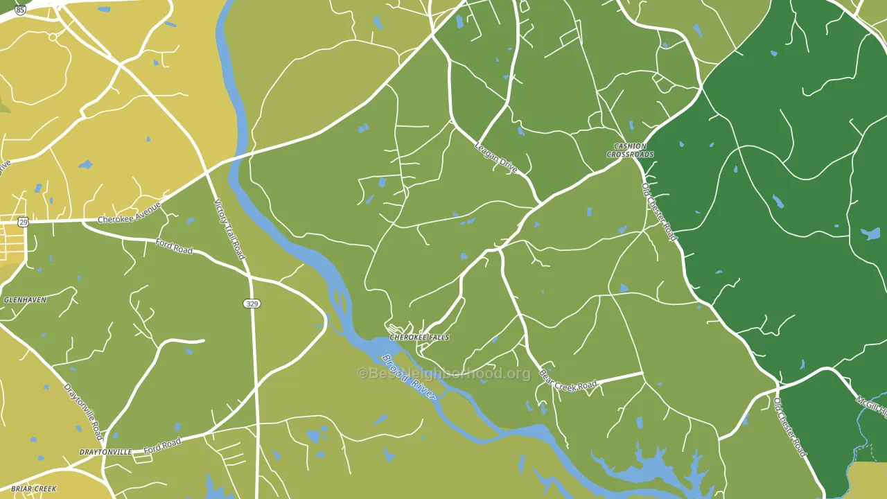 Cherokee Falls, SC block-group voter-turnout map