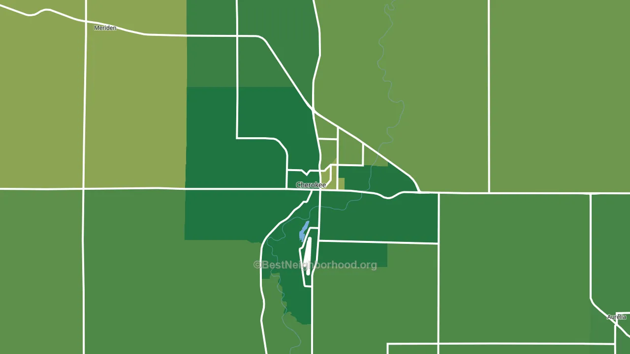 Cherokee, IA block-group voter-turnout map