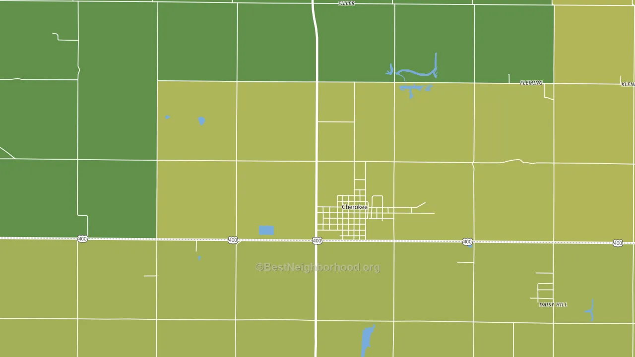 Cherokee, KS block-group voter-turnout map