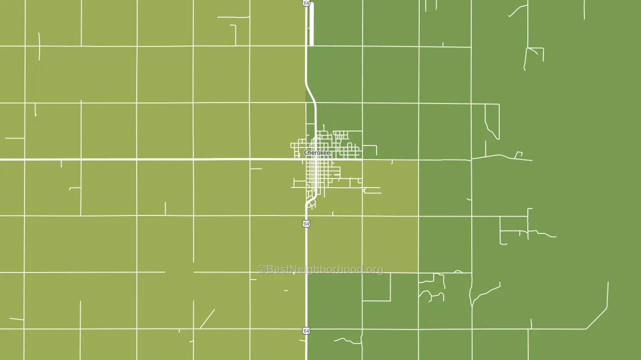 Cherokee, OK block-group voter-turnout map
