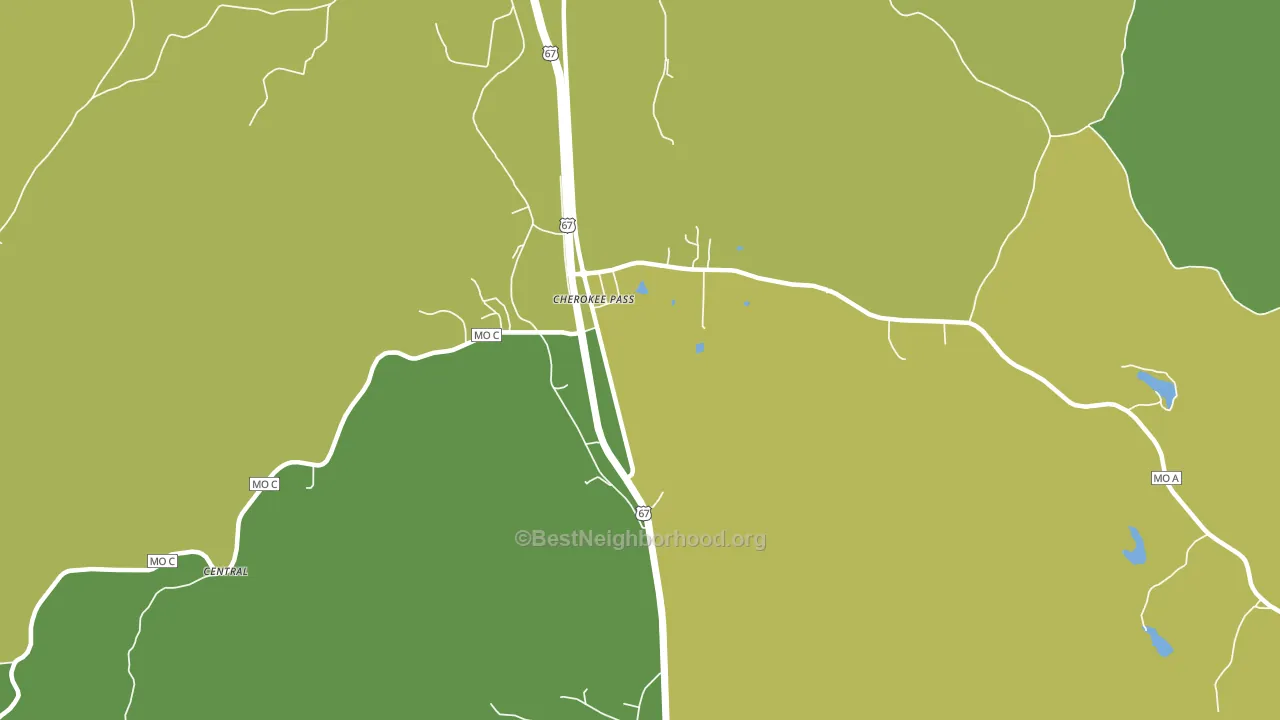 Cherokee Pass, MO block-group voter-turnout map