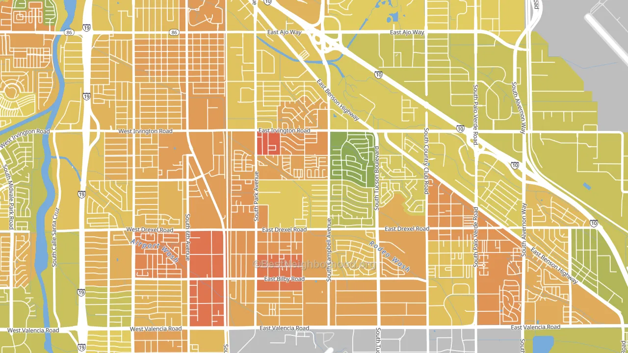 Cherry Avenue, Tucson, AZ block-group voter-turnout map