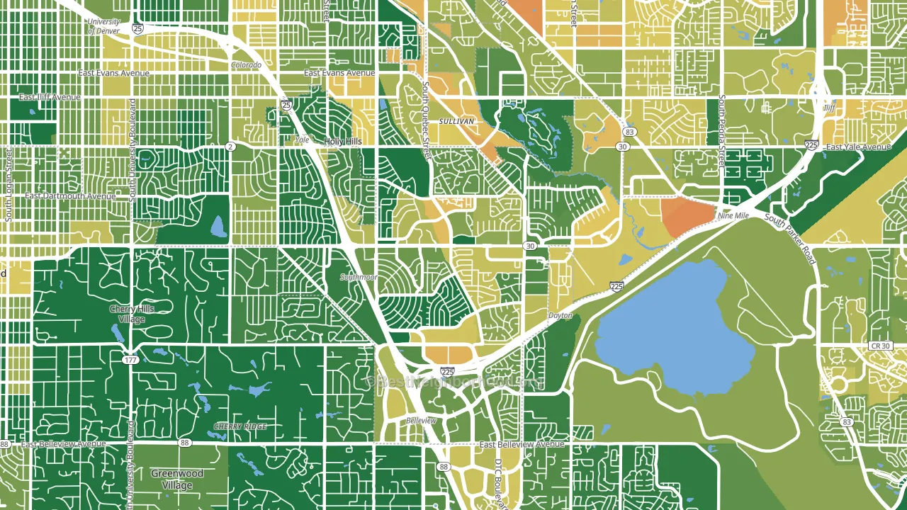 Cherry Creek, Denver, CO block-group voter-turnout map