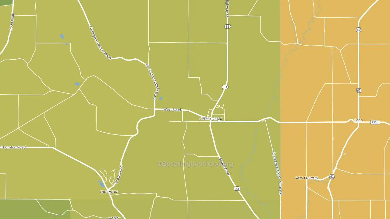 Cherry Creek, NY block-group voter-turnout map