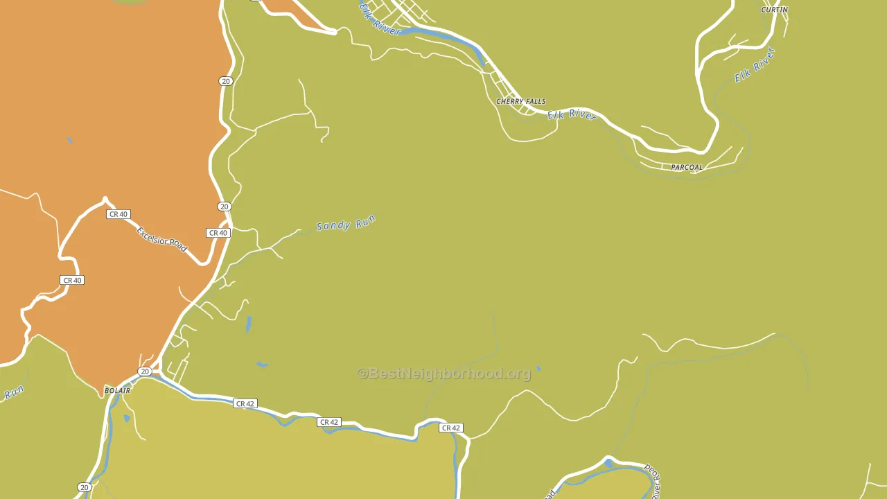 Cherry Falls, WV block-group voter-turnout map