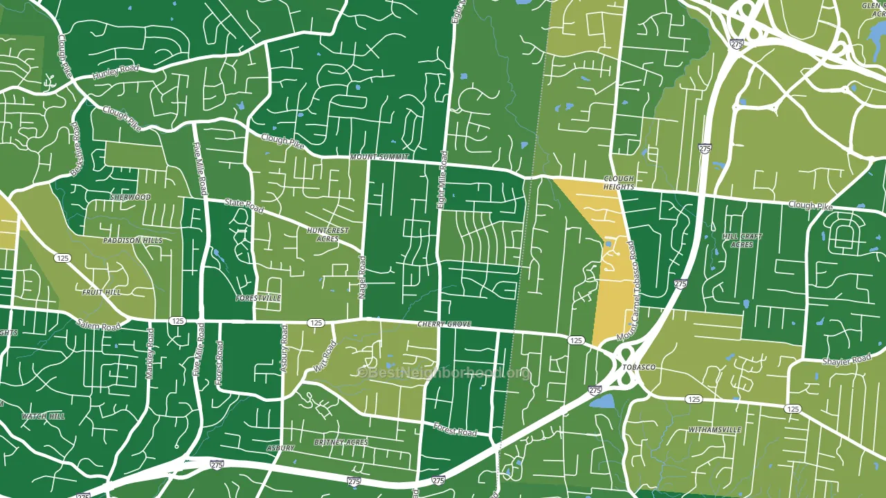 Cherry Grove, Cincinnati, OH block-group voter-turnout map