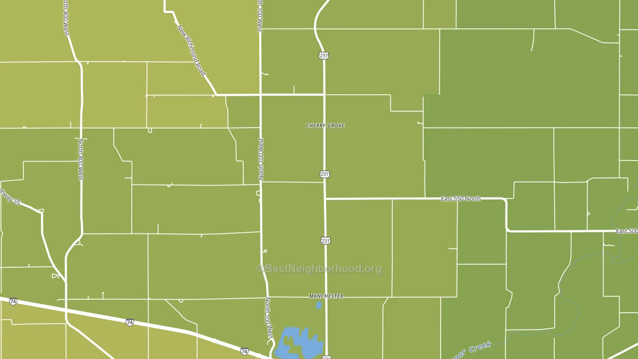 Cherry Grove, IN block-group voter-turnout map