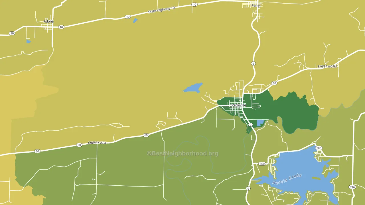 Cherry Hill, AR block-group voter-turnout map