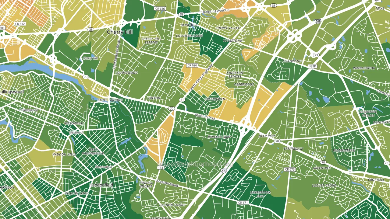 Cherry Hill, NJ block-group voter-turnout map