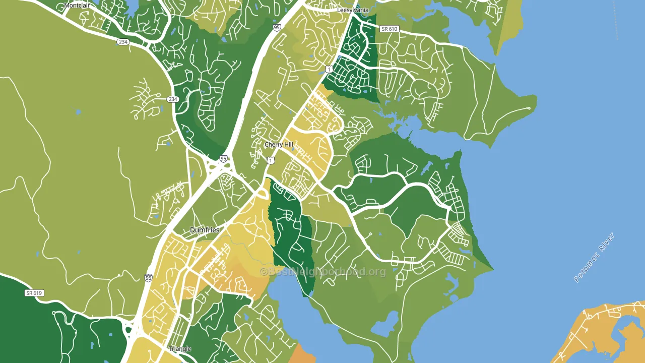 Cherry Hill, VA block-group voter-turnout map