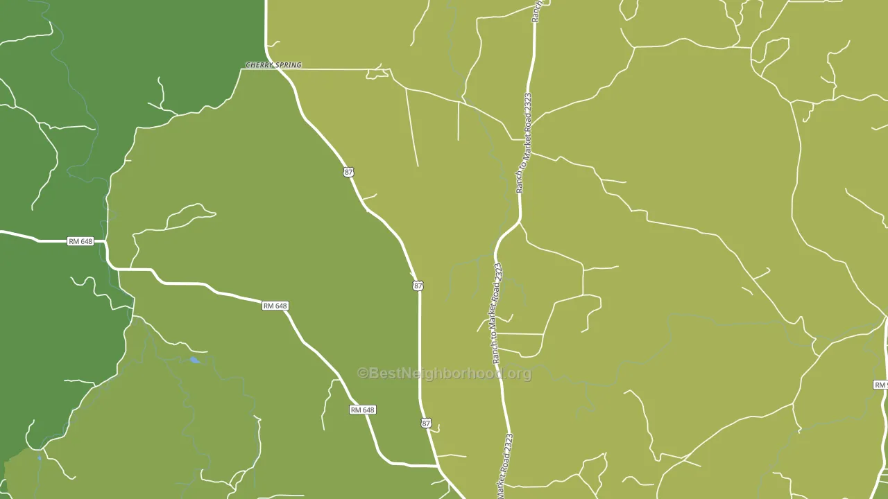 Cherry Spring, TX block-group voter-turnout map