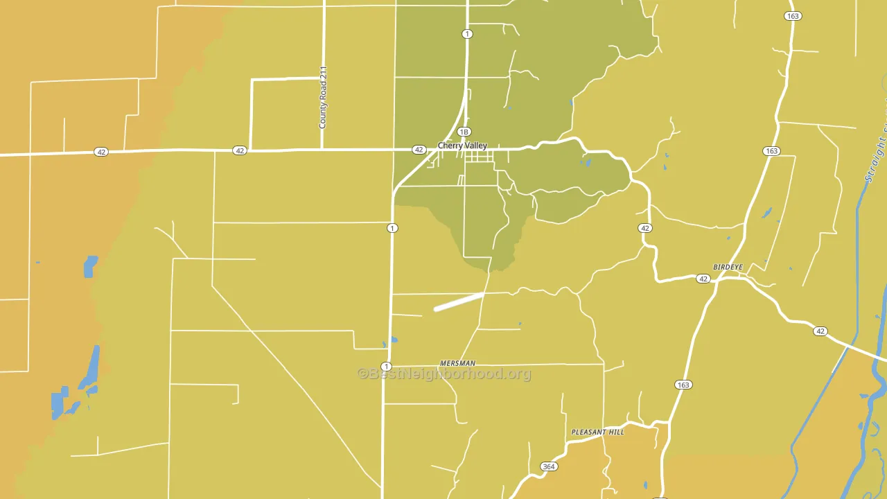 Cherry Valley, AR block-group voter-turnout map
