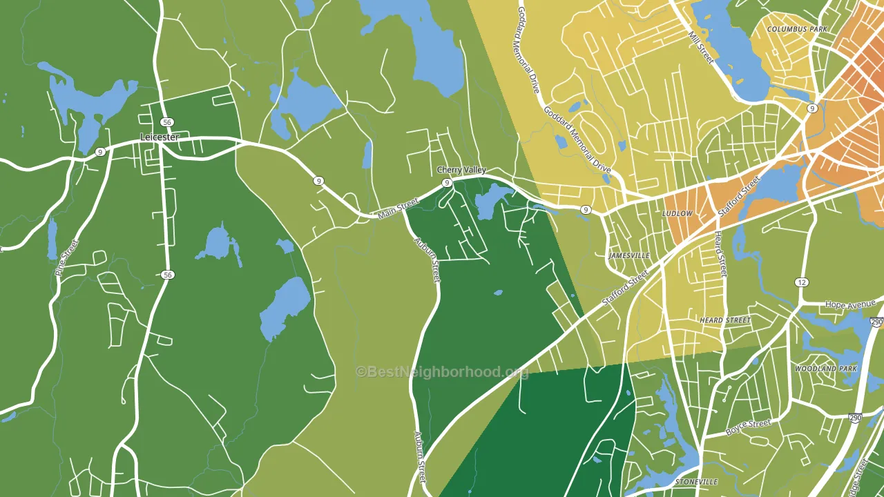 Cherry Valley, MA block-group voter-turnout map