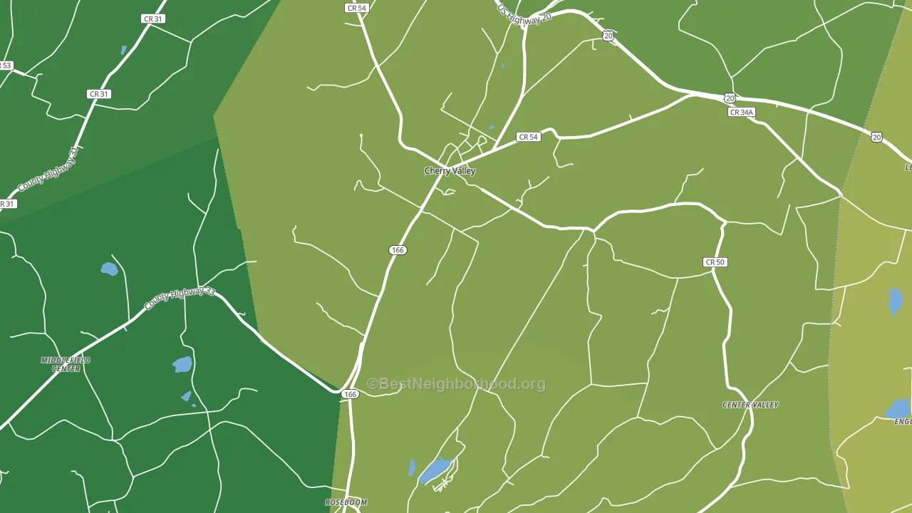 Cherry Valley, NY block-group voter-turnout map