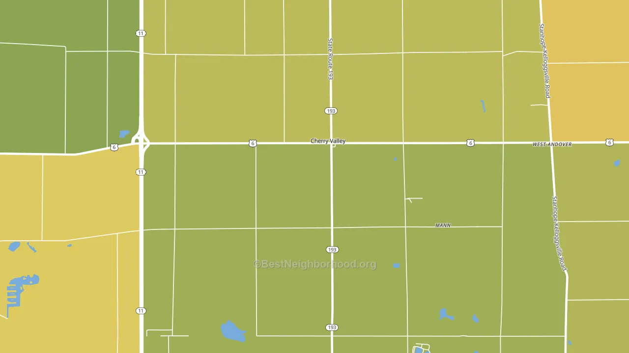 Cherry Valley, OH block-group voter-turnout map