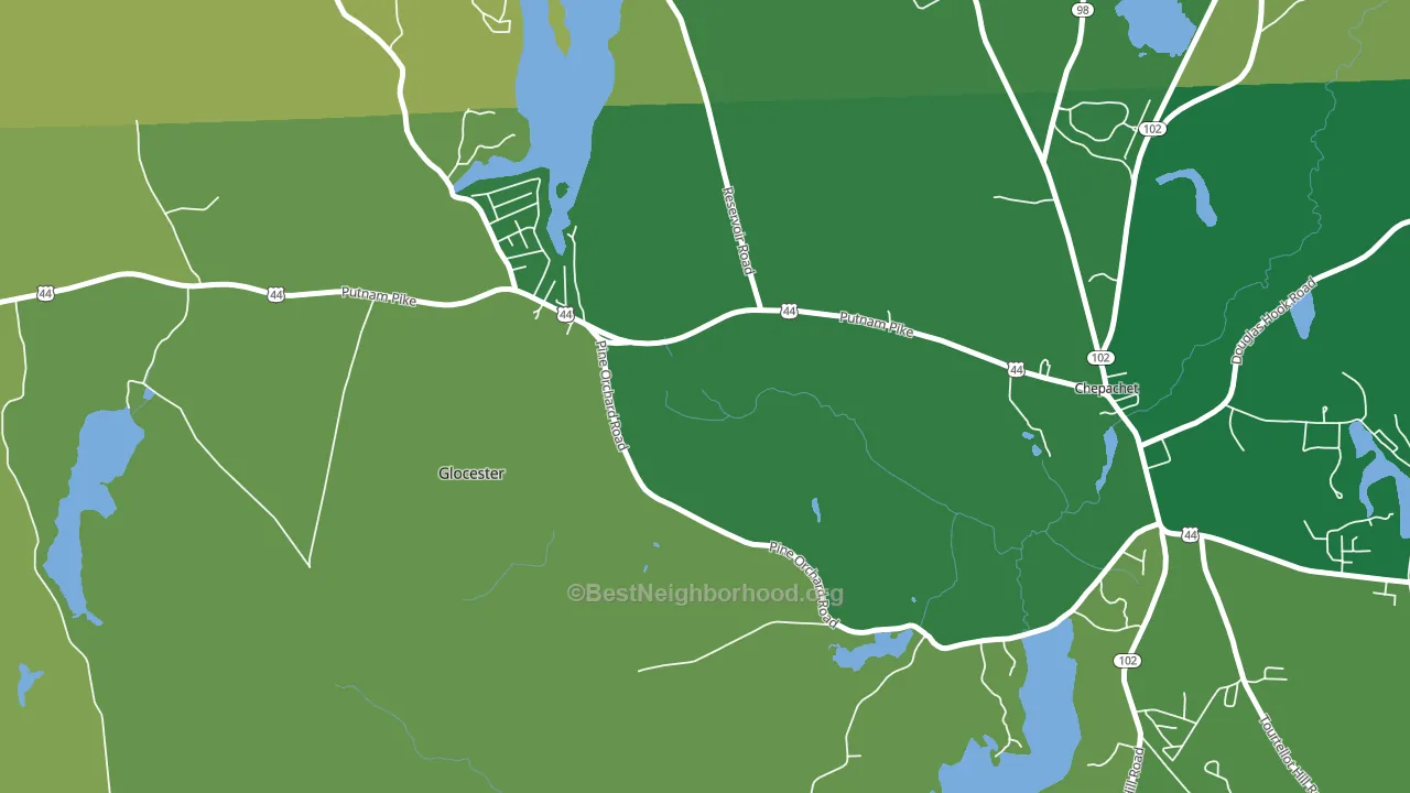Cherry Valley, RI block-group voter-turnout map